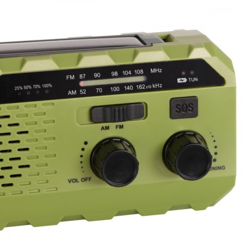 Radio solarne z korbką reczną AD1197g zielone Radio solarne z korbką reczną AD1197g zielone