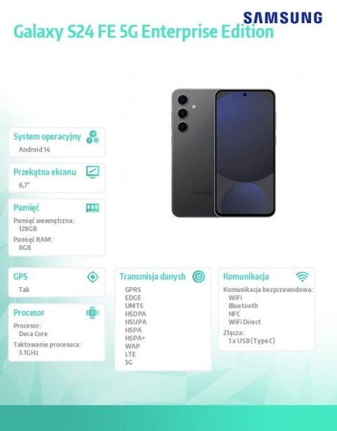 Smartfon Galaxy S24 FE 5G 8/128GB Enterprise Edition grafitowy