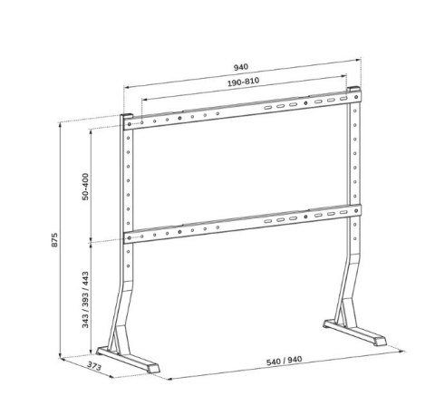 Stojak pod TV DS45-430BL18 STAND LCD 45-90 200X800