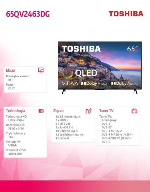 Telewizor QLED 65 cali 65QV2463DG Telewizor QLED 65 cali 65QV2463DG