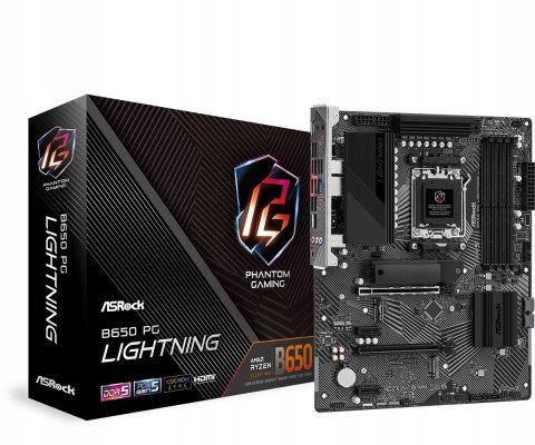 ASROCK Płyta główna B650 PG LIGHTNING AM5 4DDR5 HDMI M.2 ATX