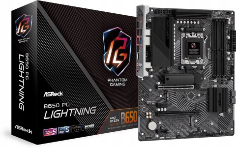 ASROCK Płyta główna B650 PG LIGHTNING AM5 4DDR5 HDMI M.2 ATX ASROCK Płyta główna B650 PG LIGHTNING AM5 4DDR5 HDMI M.2 ATX