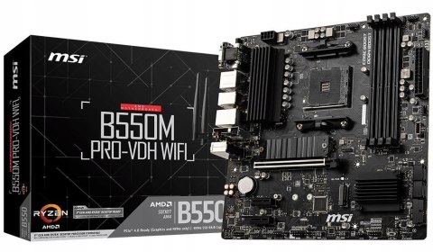 MSI Płyta główna B550M PRO-VDH WIFI AM4 4DDR4 HDMI/DP/VGA M.2 mATX MSI Płyta główna B550M PRO-VDH WIFI AM4 4DDR4 HDMI/DP/VGA M.2 mATX