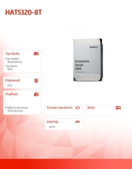 Dysk HDD 8TB SATA 7,2k 3,5' HAT5320-8T 5Y