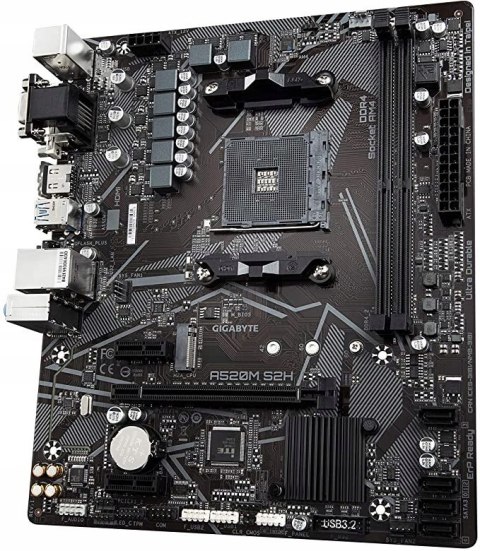GIGABYTE Płyta główna A520M S2H AM4 2DDR4 M.2 HDMI/DVI mATX GIGABYTE Płyta główna A520M S2H AM4 2DDR4 M.2 HDMI/DVI mATX