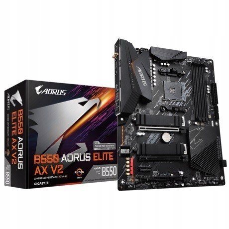 GIGABYTE Płyta główna B550 AORUS ELITE AX V2 AM4 4DDR4 HDMI/DP M.2 ATX GIGABYTE Płyta główna B550 AORUS ELITE AX V2 AM4 4DDR4 HDMI/DP M.2 ATX