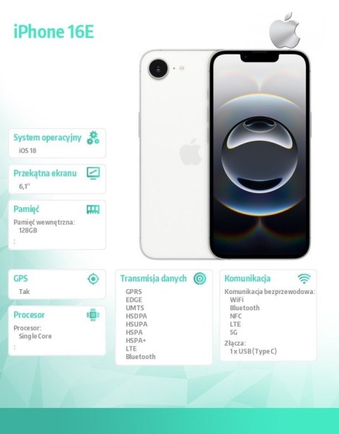 IPhone 16E 128GB biały IPhone 16E 128GB biały
