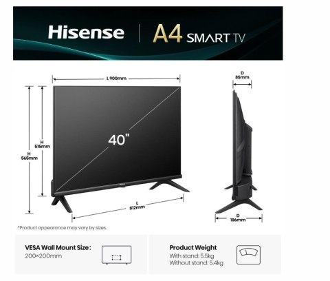Telewizor LED 40 cali 40A4Q Telewizor LED 40 cali 40A4Q