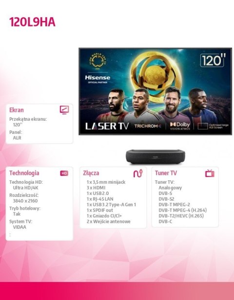 Telewizor Laser TV 120 cali 120L9HA Telewizor Laser TV 120 cali 120L9HA