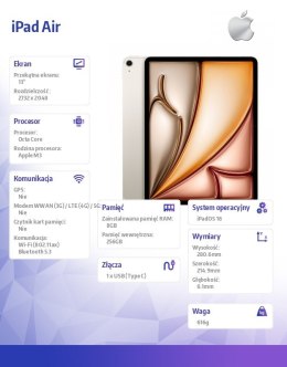 IPad Air 13 cali WiFi 256GB Złoty