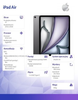 IPad Air 13 cali WiFi 512GB Szary