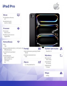 IPad Pro 11 cali Wi-Fi + Cellular 1TB - Gwiezdna czerń