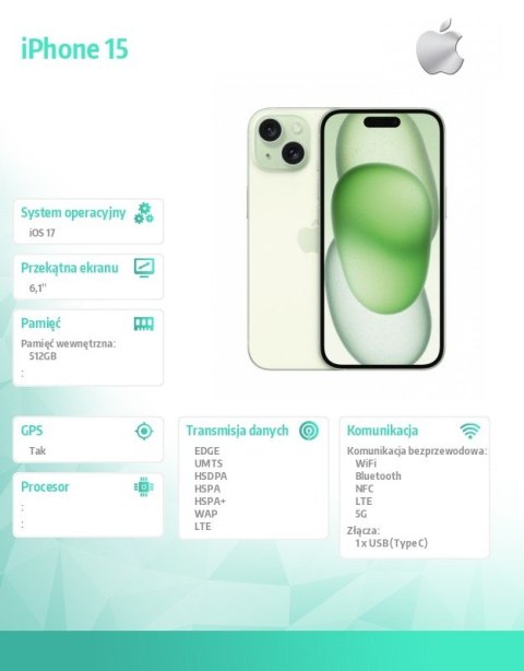 IPhone 15 512GB - Zielony IPhone 15 512GB - Zielony