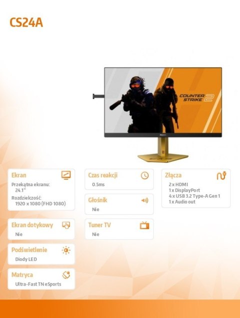 Monitor CS24A 24.1 cala 600Hz Ultra-Fast TN eSports