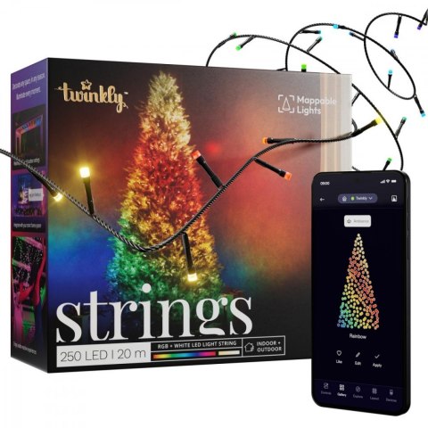 Inteligentne lampki choinkowe Strings 250 LED RGB+W, łańcuch 20m Inteligentne lampki choinkowe Strings 250 LED RGB+W, łańcuch 20m