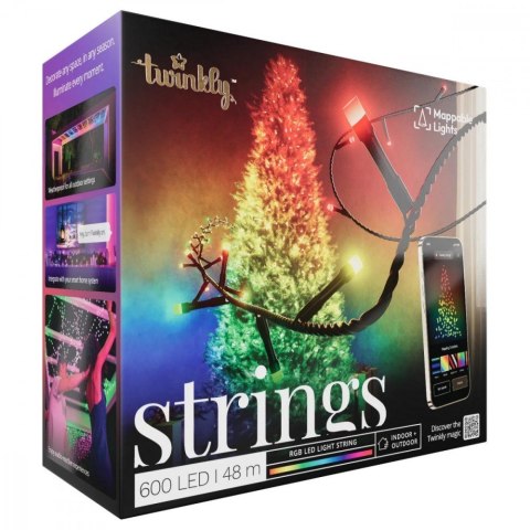 Inteligentne lampki choinkowe Strings 600 RGB LED, łańcuch, przezroczysty przewód, 48 m, IP44 Inteligentne lampki choinkowe Strings 600 RGB LED, łańcuch, przezroczysty przewód, 48 m, IP44