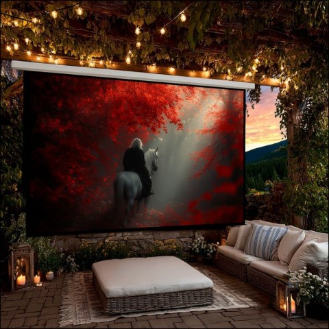 Ekran projekcyjny elektryczny MC-561 135 300x168cm 16:9 sterowanie ścienne i z pilota