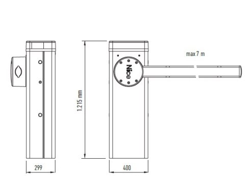 Szlaban NICE M5BAR - zestaw do 4 metrów