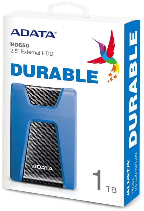 Adata DashDrive Durable HD650 1TB 2.5'' USB3.1 Niebieski