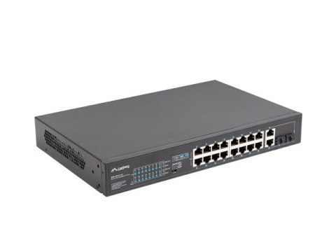 Przełącznik Switch 16X100MB POE+/2XCombo niezarządzalny rack 19 cali Gigabit Ethernet 150W